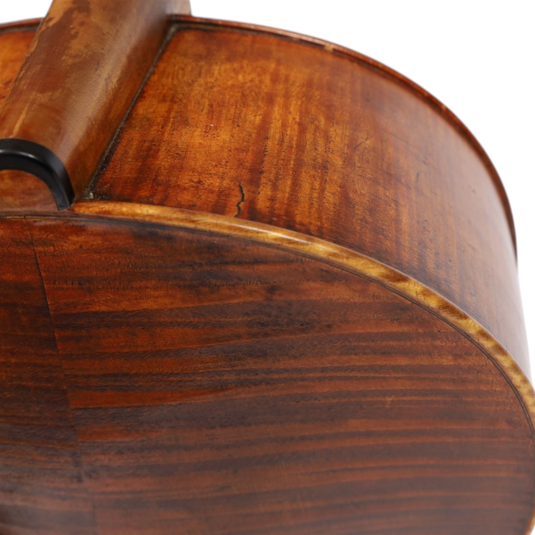 Early 19th century English cello by Samuel Gilkes of London, circa 1820, with two piece back and pine table finished in a golden brown varnish, certificate of authenticity from D.R Hill & Son, Buckinghamshire, numbered H494 in their records, in Hiscox hard case, with two horse hair cello bows, the first an English example stamped Ferranda Millars Liverpool, the second a German example stamped R. Paesold, both with ebonised mother of pearl/abalone frogs and ivory tip plates
This item has been registered for sale under Section 10 of the APHA Ivory Act