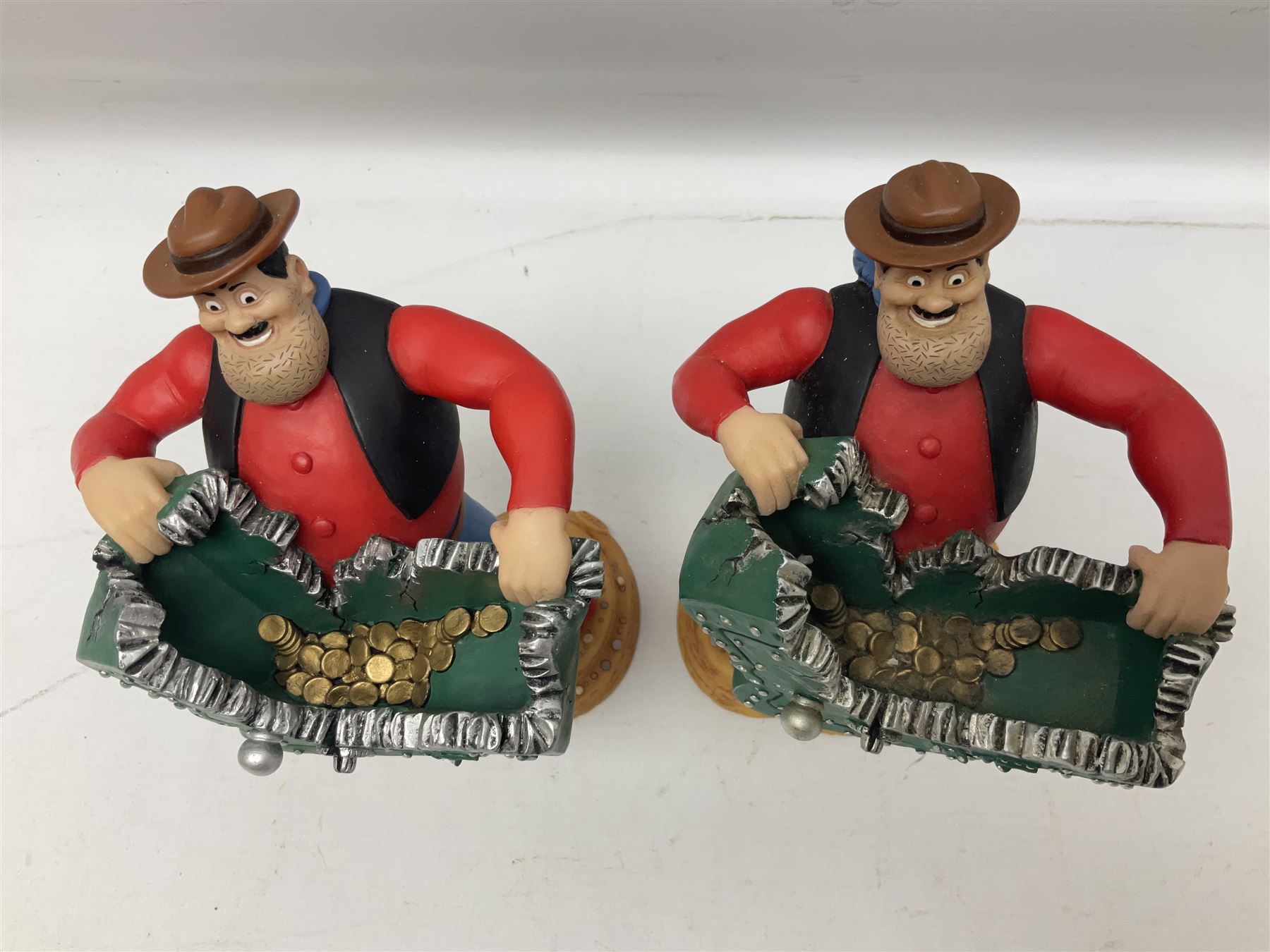 Seven limited edition Robert Harrop figures from the Beano Dandy collection, comprising The Beano Dandy Collection Bash Street Kids 50th Anniversary BSK50, Roger the Dodger's Dad You'd Better Be in There Roger!, two Desperate Dan Safe Cracker BDS13, The Beano Book Front Cover 1959 BDFC03, The Beano Book Front Cover 1973 BDFC01, some first editions, and Beano, Dandy Christmas 2013 The Beano Book 1975 The 10th Day of Christmas, no 137/200, BDCS13, all with boxes