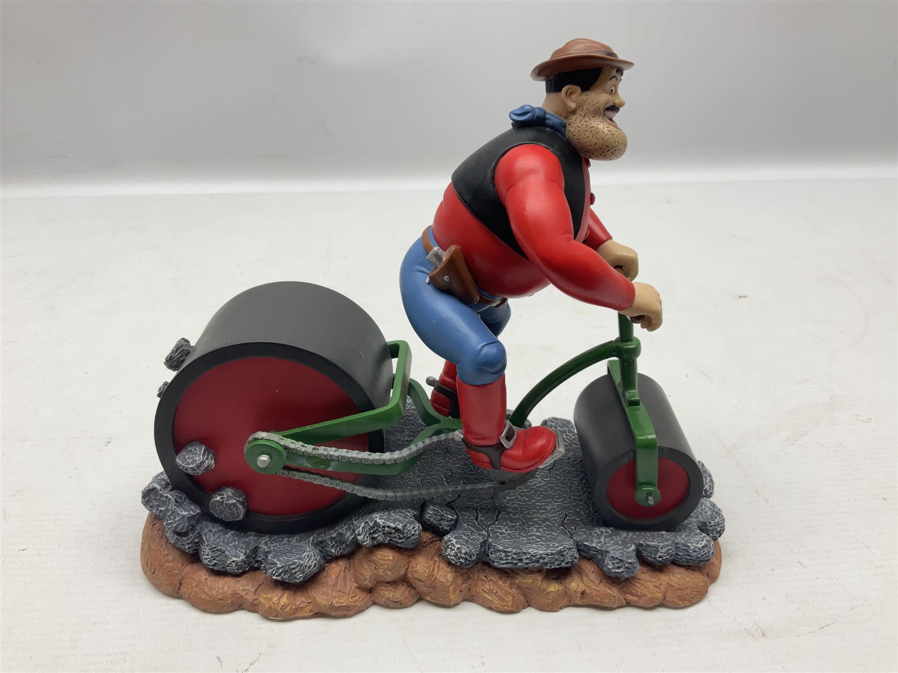 Ten Robert Harrop figures from the Beano Dandy collection, comprising Desperate Dan Keep on Rolling BDS10, Hank From The Three Bears BD37, Desperate Dan CBD15, Little Plum CBD23, 'Erbert CBD16, Fatty CBD08, Babyface Finlayson CBD06, Roger the Dodger CBD04, Beryl the Peril CBD17 and Collectors Plaque BDCP, all with boxes