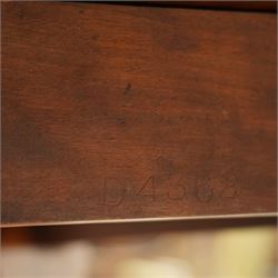 John Taylor & Son, Edinburgh - Late Victorian Aesthetic style walnut Sutherland table, with a hinged oval top on fret carved support, stamped John Taylor & Son Edinburgh, supported by scrolled feet on ceramic castor (Extended 105cm)