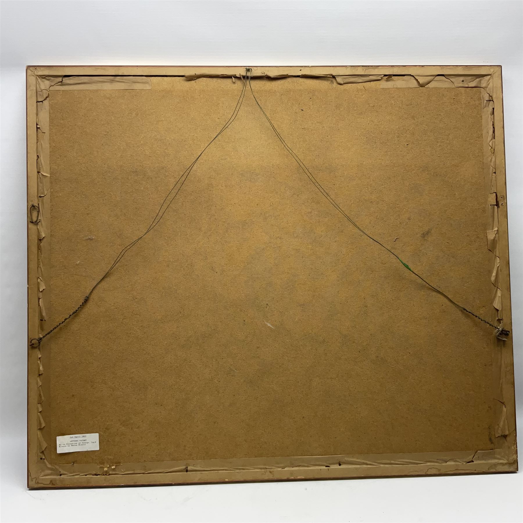 Large 18th century framed and glazed Indenture for King George III to George Rivers, Lord Rivers of Straths Saye, including frame H92.5cm L107.5cm