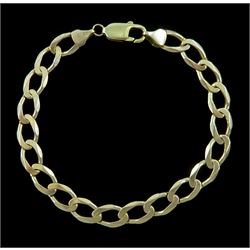 9ct gold curb link chain bracelet, hallmarked