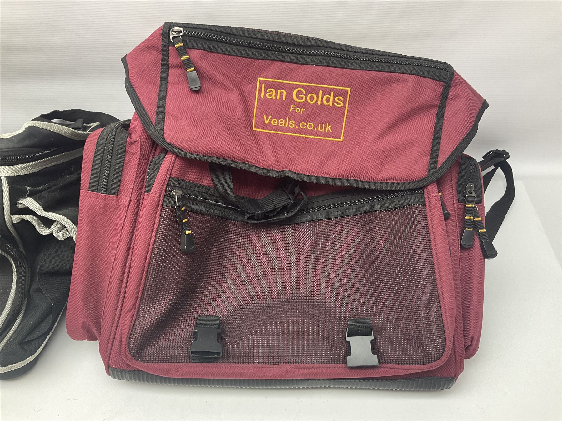 Collection of fishing memorabillia and equipment, including an Allcocks three piece split cane trout fly rod, Shakespeare Salt 3600 surf rod, two tackle bags, Old Red Seastreak multiplier reel, Sportext Saltwater fixed spool reel, fishing dvds, etc