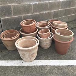 A quantity of various terracotta pot, various shapes and sizes (approx 24)