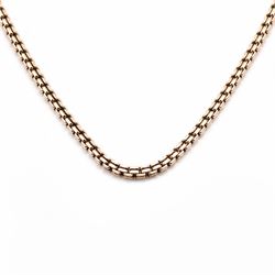 9ct rose gold fancy box link chain necklace
