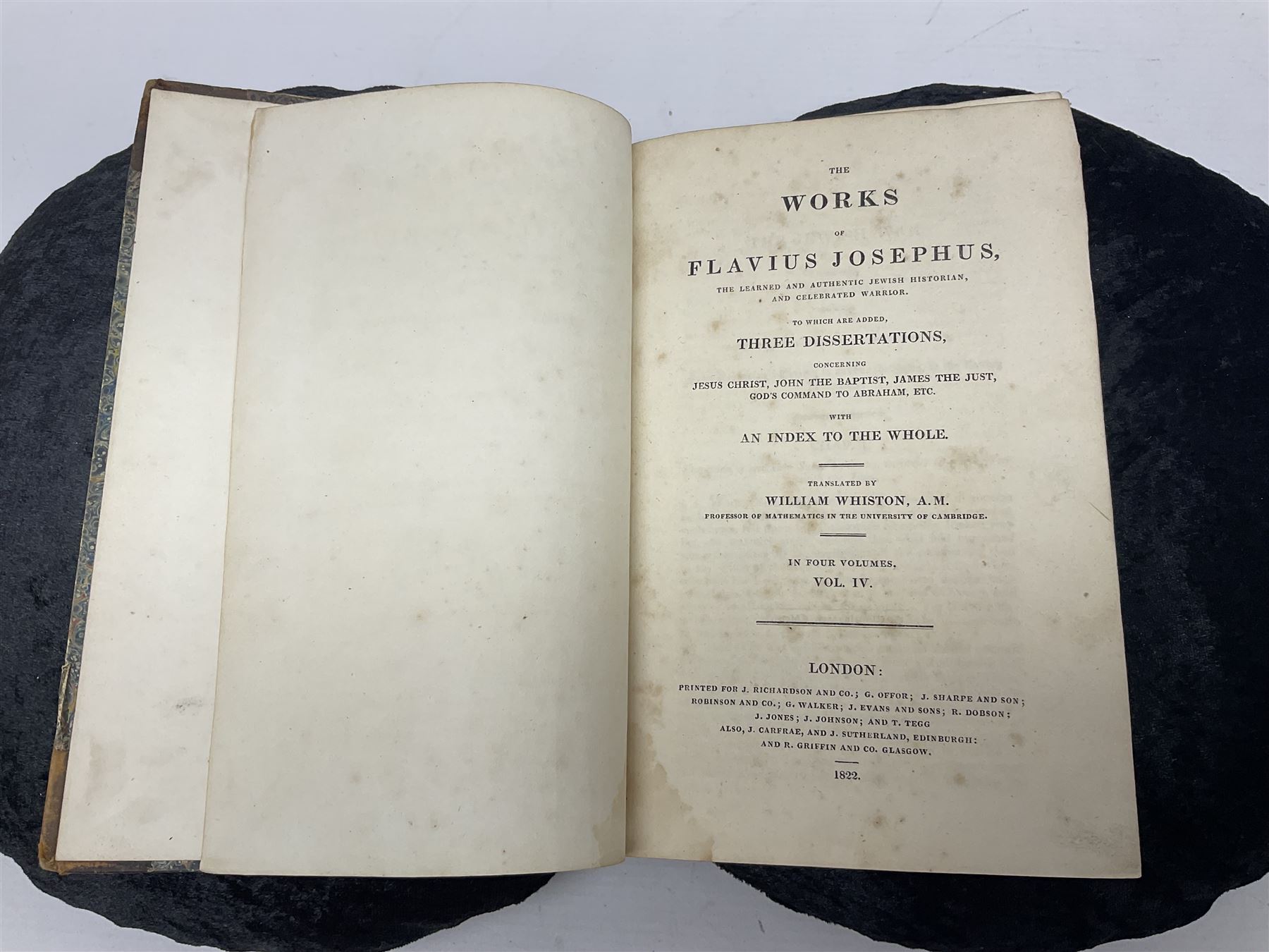 The Works of Flavius Josephus, translated by William Whiston, in four volumes, J. Richardson and Co 1822