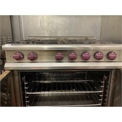Moorwood Vulcan six burner gas cooker- LOT SUBJECT TO VAT ON THE HAMMER PRICE - To be collected by appointment from The Ambassador Hotel, 36-38 Esplanade, Scarborough YO11 2AY. ALL GOODS MUST BE REMOVED BY WEDNESDAY 15TH JUNE.