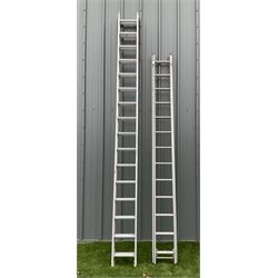 Aluminium extending ladders (4m closed) with another aluminium ladders (330cm closed) - THIS LOT IS TO BE COLLECTED BY APPOINTMENT FROM DUGGLEBY STORAGE, GREAT HILL, EASTFIELD, SCARBOROUGH, YO11 3TX