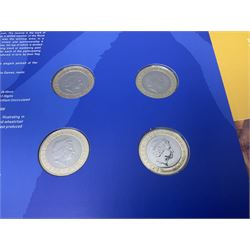 The Royal Mint Queen Elizabeth II 2002 Manchester Commonwealth Games four coin two pound coin cover
