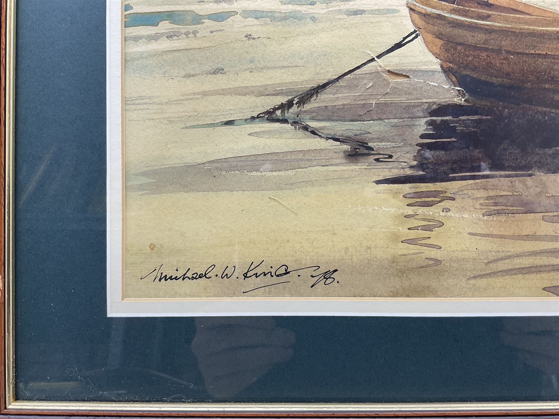 Michael W King (British 1928-): Moored Boats, watercolour signed and dated '78, 29cm x 45cm 