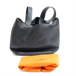 Hermès - Picotin Lock 22 handbag in Noir Taurillon Clémence leather, the unlined bucket-form body with twin flat handles, strap and palladium-plated padlock fastening, stamped Hermès Paris Made in France and P within a square for 2012, with original Hermes dust bag