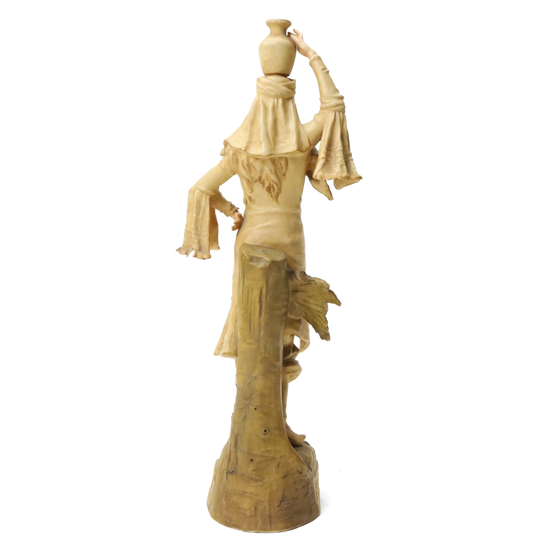 Pair of Ernst Wahliss for Turn Wien porcelain figures of Middle Eastern water carriers, taller figure H35cm