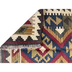 Small Maimana kilim geometric design rug