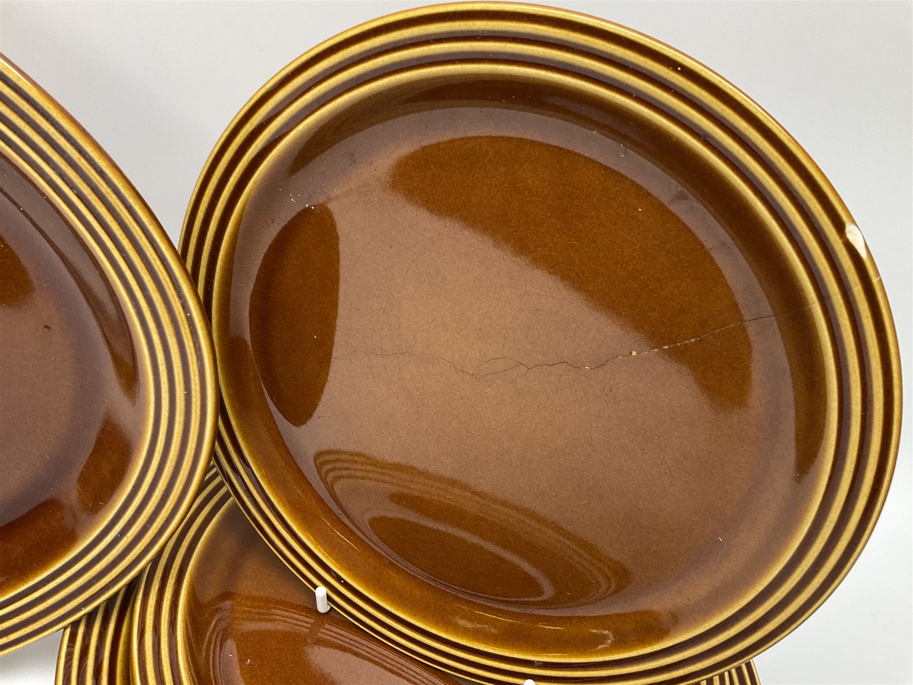 Hornsea Heirloom pattern coffee service for six, comprising of coffee pot, covered sucrier, milk jug, hot water jug, dessert plates, side plates, dinner plates, jug, salt and pepper shakers and serving platter 