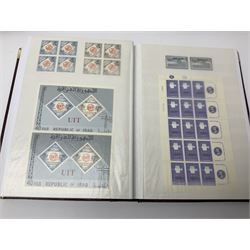 Thematic stamp collection relating to satellites, telecommunications and space from various Countries including Angola, Antigua, Ascension, Australia, Bahamas Barbados, Bhutan, British Virgin Islands, Denmark, Ecuador, Israel etc, a mint and used collection housed in three stockbooks