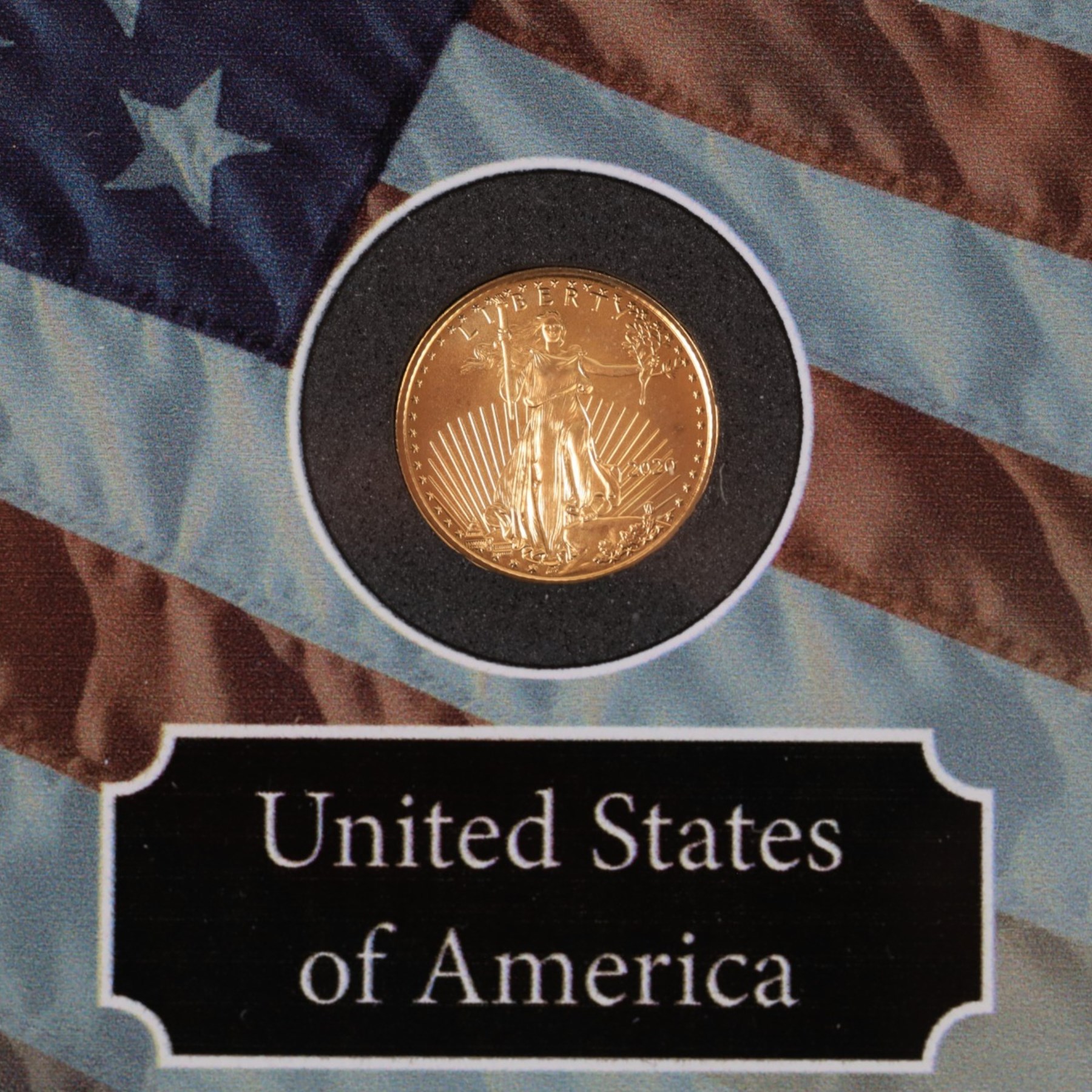 The London Mint Office 'The 2020 World War II Western Allied Set', comprising United States of America one tenth ounce gold five dollar coin, United Kingdom fine gold proof twenty-five pound coin, France fine gold proof fifty euro coin, and Canada 14ct gold proof one hundred dollar coin, cased with certificate