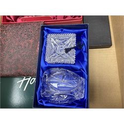 Juliana Treasure trinket, together with Stuart Crystal Redhouse Collection wine glasses, other glasses and flatware, in two boxes
