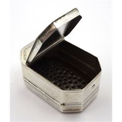 George III silver nutmeg grater makers mark TH, London 1806