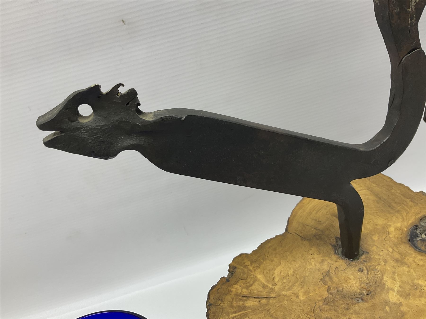 Bristol blue glass vase and goblet, together with Burleigh jug and other collectables