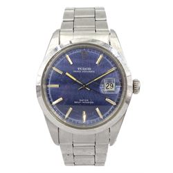 Tudor Prince Oysterdate rotor self-winding gentleman's stainless steel bracelet wristwatch, with blue dial, Ref No. 9080/0, serial No. 817403, circa 1974