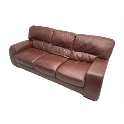 Violino Italian - three seat sofa upholstered in brown leather