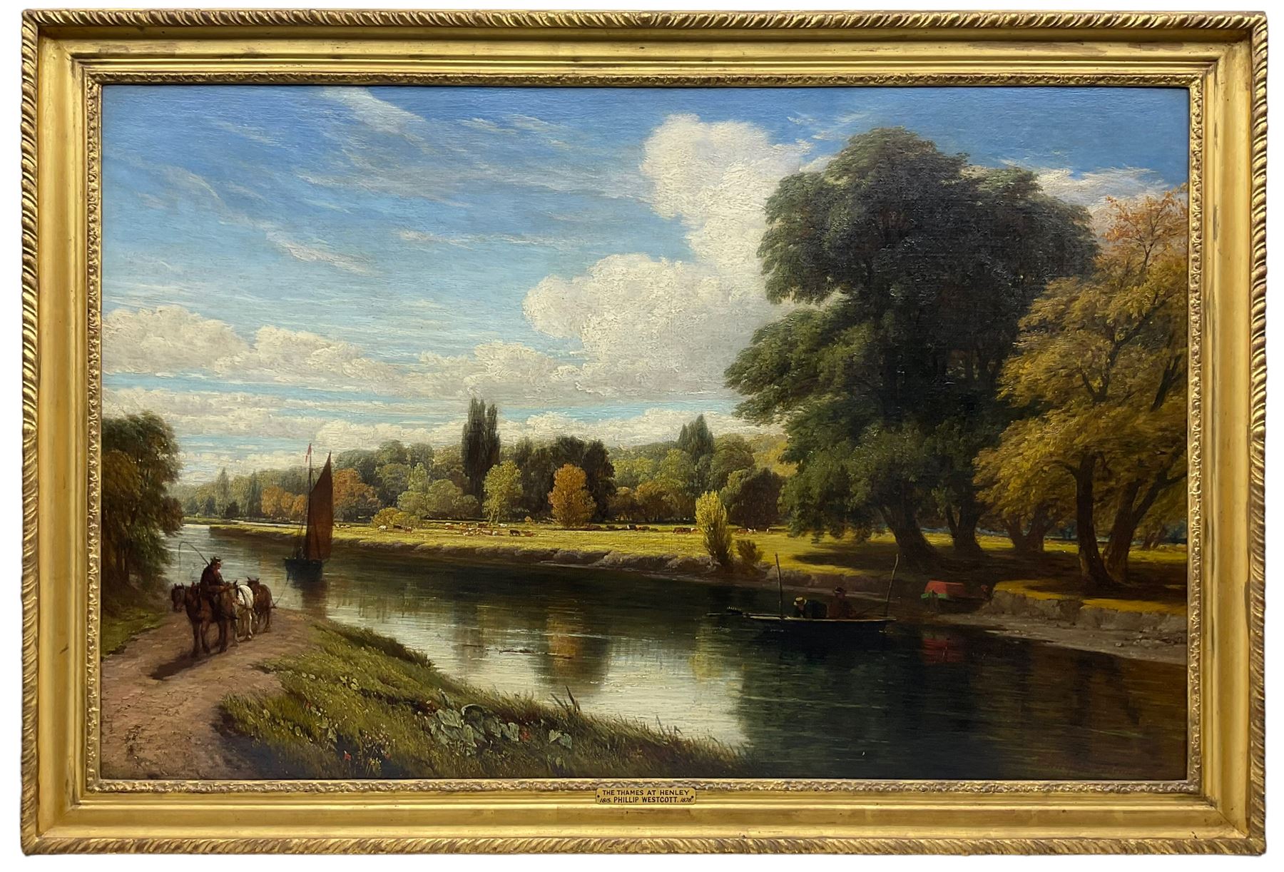 Philip Westcott (British 1815-1878): 'The Thames at Henley', oil on canvas signed and dated 1873, 72cm x 112cm
Provenance: J Leger & Son label verso