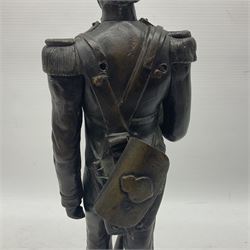 Bronzed figure of a Grenadier guard, H33cm