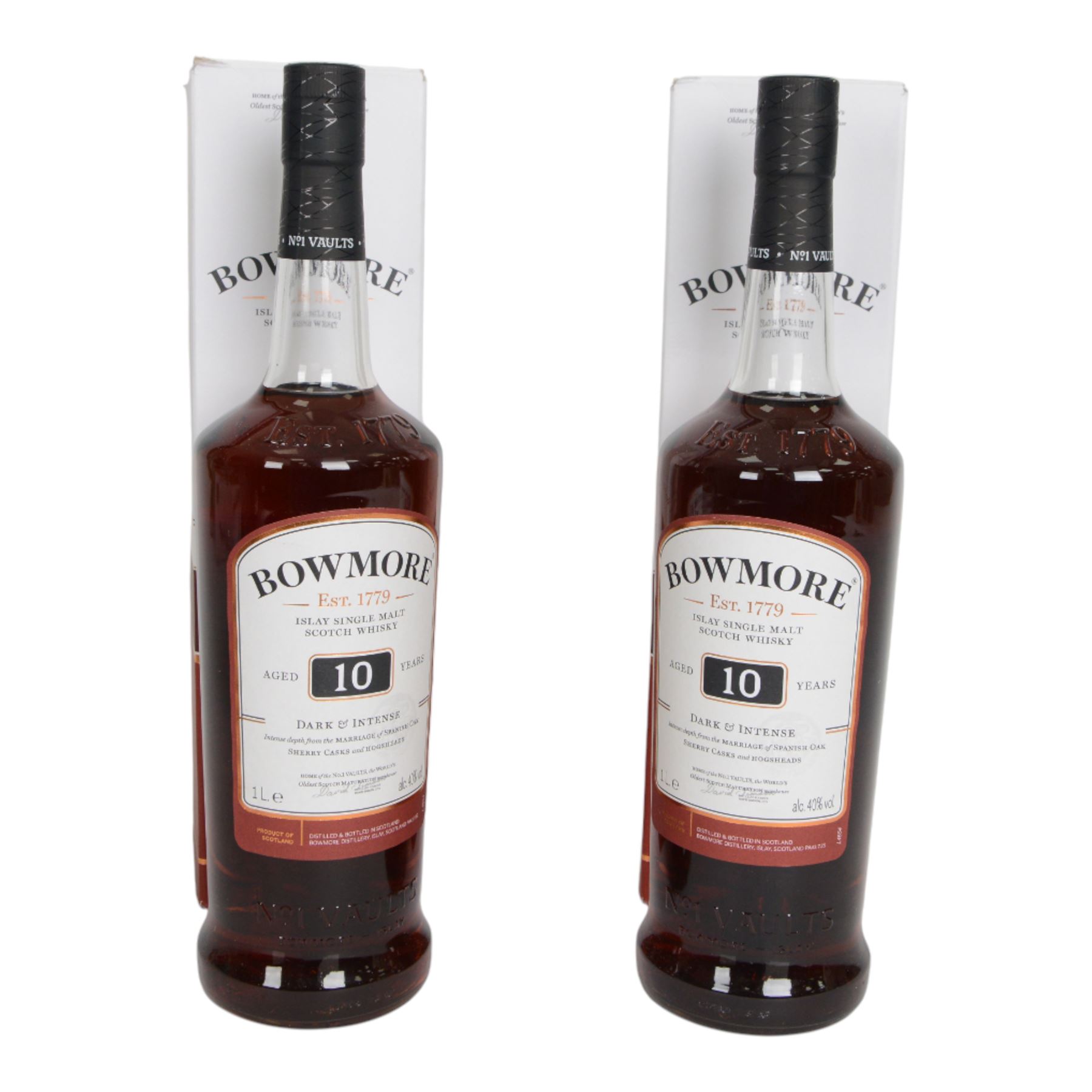 Bowmore, 10 year old, single malt scotch whisky, exclusive to the Global Traveller, two bottle  