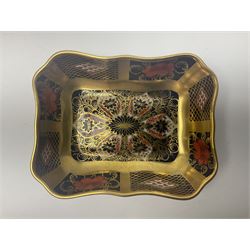 Royal Crown Derby Imari pattern 4971, cup and saucer, circa 1913, together with Royal Crown Derby Imari pattern 1128, trinket dish, circa 1978, both with printed mark beneath 