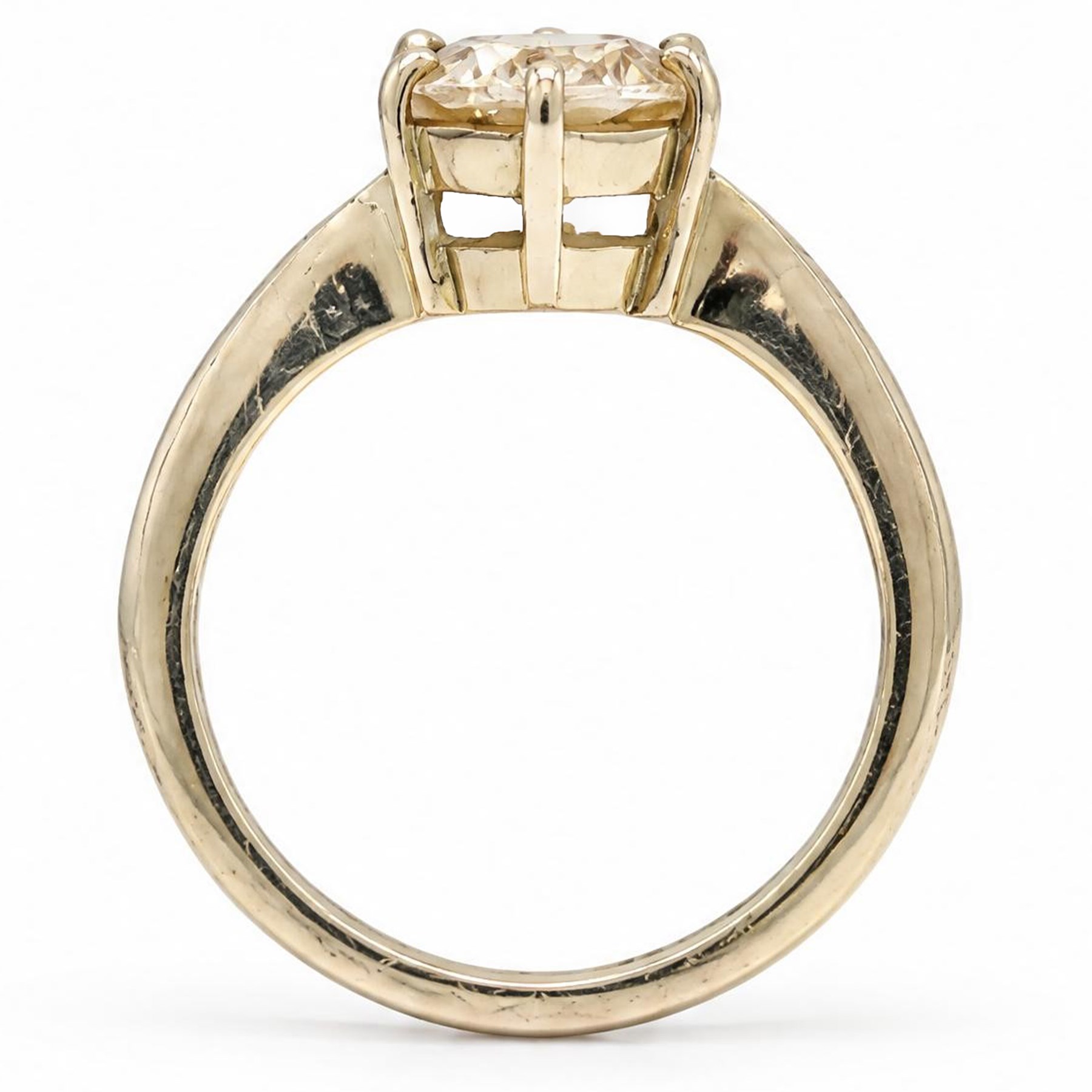 18ct gold diamond ring, six claw set with a single round brilliant cut diamond of approx 2.10 carat, stamped