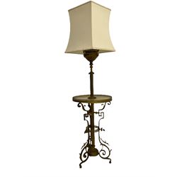 Mid 20th century gilt metal and onyx standard lamp
