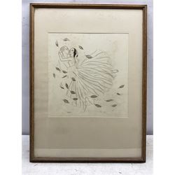 Cecil Mary Leslie (British 1900-1980): 'The Love Poem', pencil and watercolour signed, titled on gallery label verso 30cm x 29cm 
Provenance: with the Albany Gallery, Sackville Street, label verso