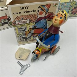 Kovap - eleven tinplate models to include Tractor and Trailer, Road Roller 1927, Moving Moneybox 1924, Hawkeye type B 1924, Boy on a Tricycle; all in original boxes 