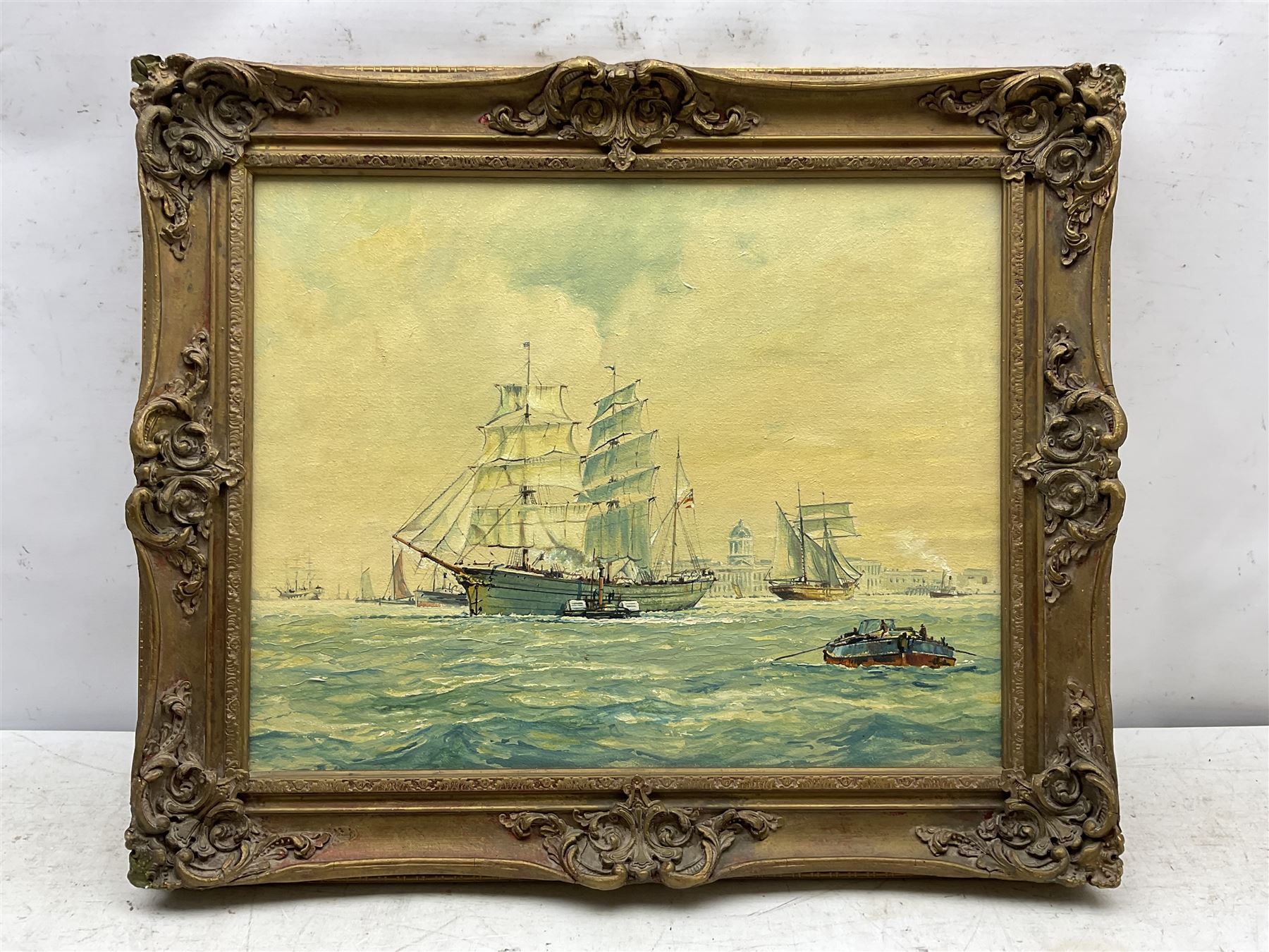 Derrick Smoothy (British 1923-2009): 'On the Mersey', oil on canvas signed 39cm x 49cm