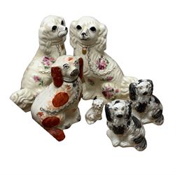 Collection of Staffordshire style dog figures