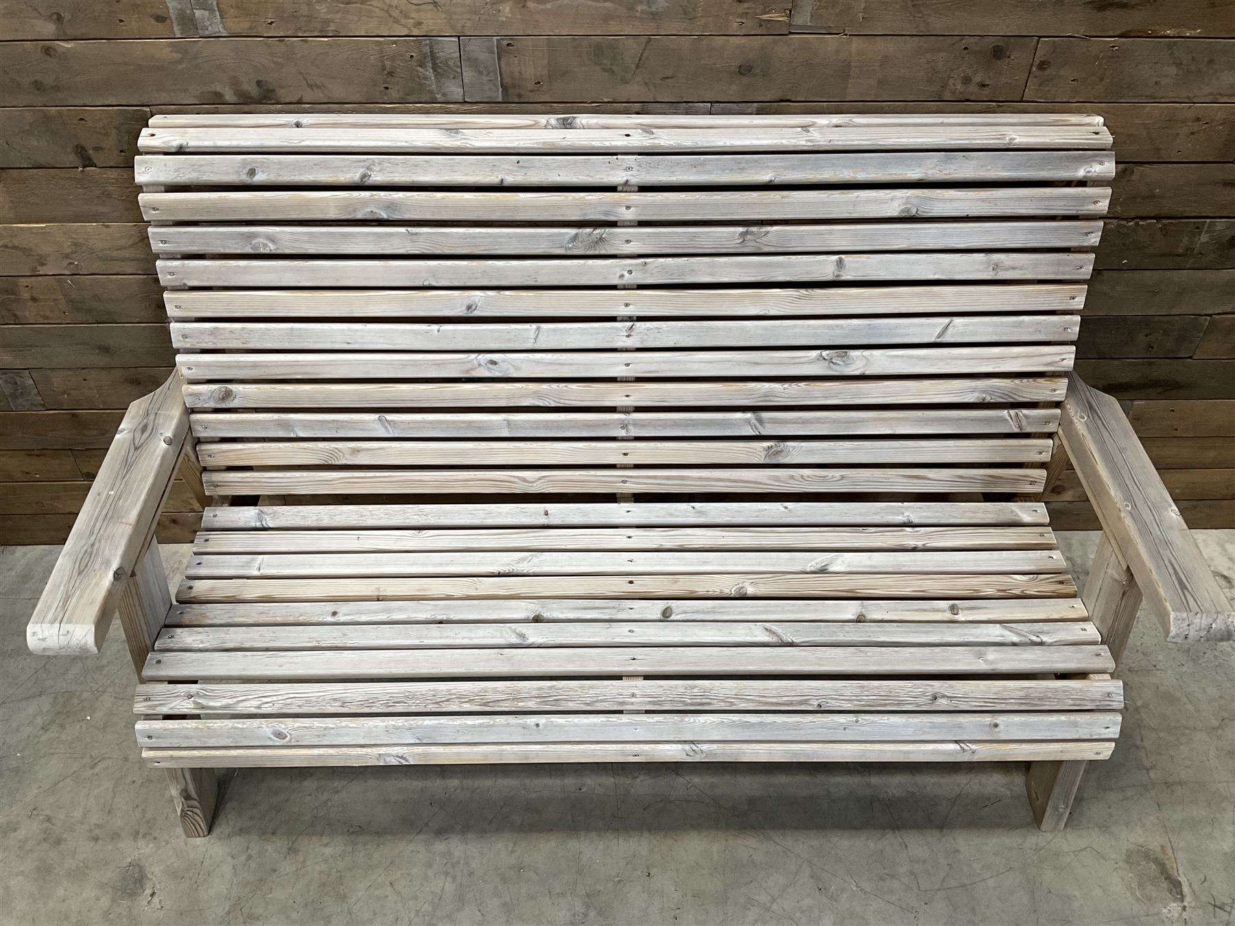 Wooden slatted garden bench