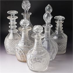 *Set of seven cut glass decanters, max H33cm (7)
From the Kirkham Hall Attic & Cellar Coll...