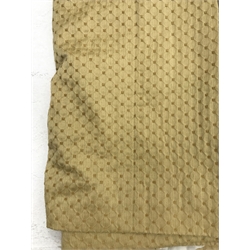 Pair pale gold ground curtains with raised pattern, W140cm, Drop - 213cm