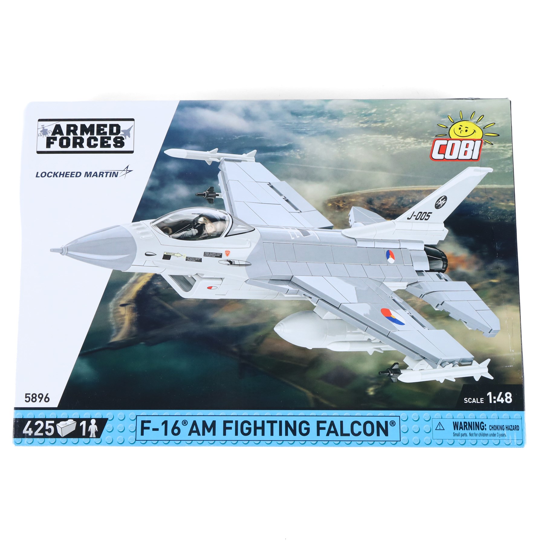 Four Cobi Bricks 1:48 scale Armed Forces sets, comprising no. 5819 F/A-18C Hornet, no. 5853 Panavia Tornado IDS, no. 5893 F-16 AM Fighting Falcon and no.5896 F-16 AM Fighting Falcon, all in sealed boxes