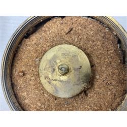 Pair of early 20th century glass dressing table jars, or circular facet cut form, with silver covers, hallmarked London, probably 1912