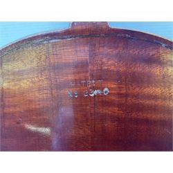 Saxony violin c1900 with 36cm two-piece maple back and ribs and spruce top; bears label 'Antonius Stradivarius Cremonensis Faciebat Anno 17**' L59cm overall; in carrying case