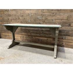 Early 20th century painted wood and enamel Military folding campaign table