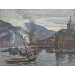 William Samuel Horton (American 1865-1936): Mountain Harbour, pastel unsigned 47cm x 60cm 
Provenance: private collection, purchased Chiswick Auctions 29th June 2022 Lot 54; from the estate of the artist.