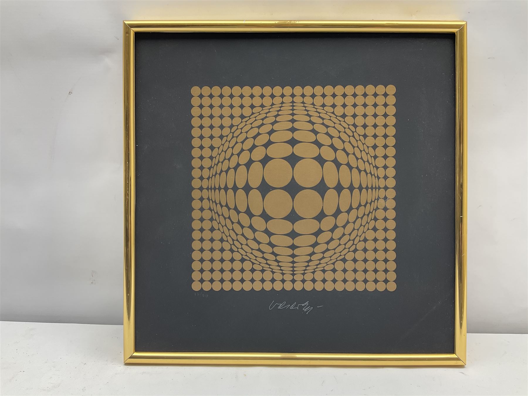 Victor Vasarely (Hungarian/French 1908-1997): 'Vega Gold I & II', two screenprints signed and numbered 14/90 and 10/45, respectively, 24cm x 24cm (2)