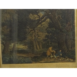 After George Stubbs (British 1724-1806): 'Shooting' plates I-IV, set of four hand coloured engravings by William Woolatt pub. Thomas Bradford 1769, 43cm x 54cm in original frames (4)   