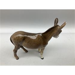 Beswick donkey family to include no.1364b, no.2267a, another donkey and donkey foal (4)