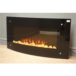  Carolina wall mounted fire, model no. LDBL2000A-DD5R, with remote, W101cm, H51cm, D19cm (This item is PAT tested - 5 day warranty from date of sale)   