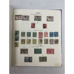 Mostly Canadian stamps including Newfoundland, King George V 1910-1935 Silver Jubilee, King George VI 1937 Coronation, various Queen Victoria issues etc, annotated, housed in a single album