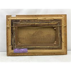 Edwin Henry Boddington (British 1836-1905): 'A Summer's Morning near Cookham on the Thames', oil on canvas signed, titled on stretcher 29cm x 55cm