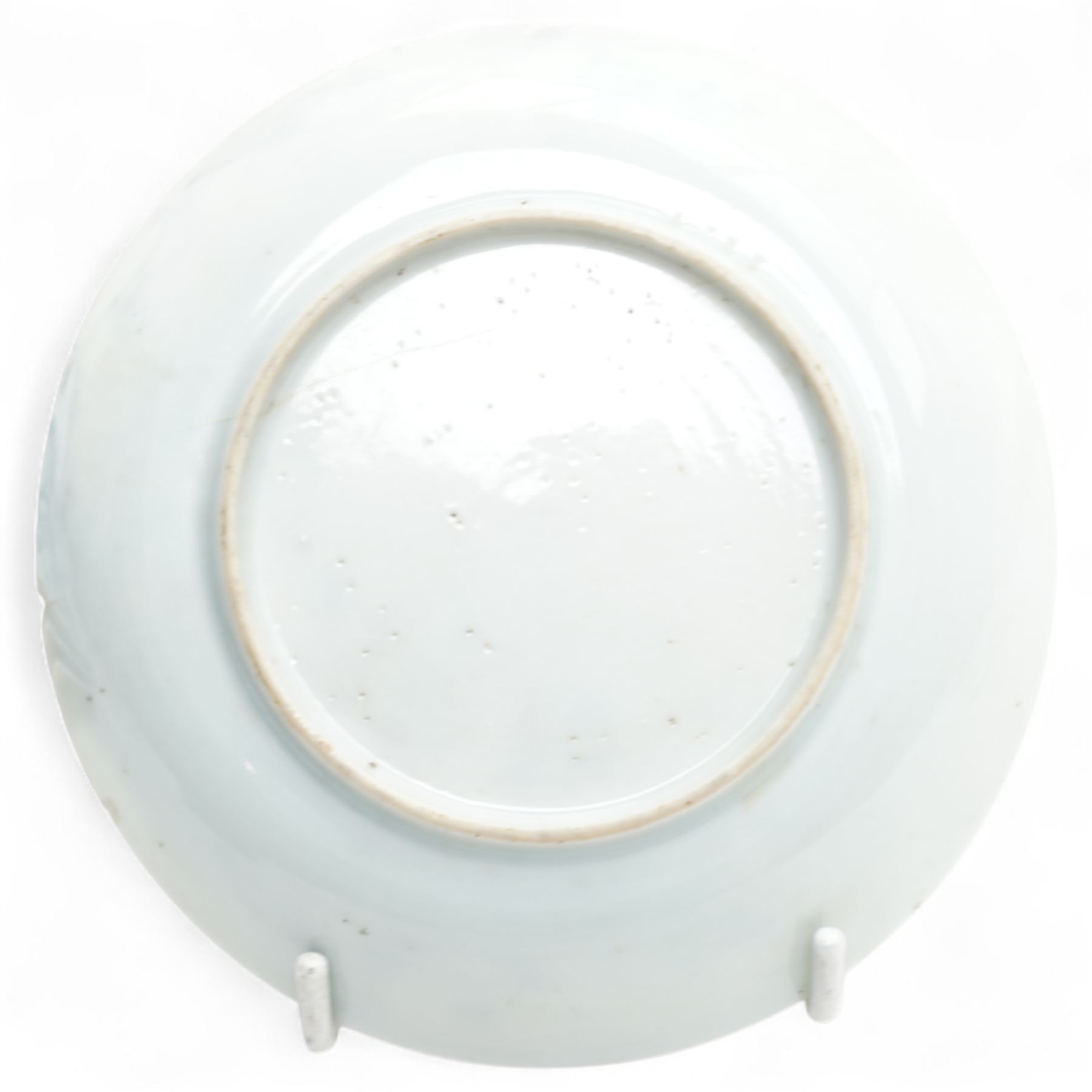 Set of six Chinese blue and white saucers, mostly Kangxi period, comprising matching pair decorated with insects and birds, example with painted lions and tigers, four bearing blue painted 'lingzhi' fungus mark to base, the others unmarked (6)